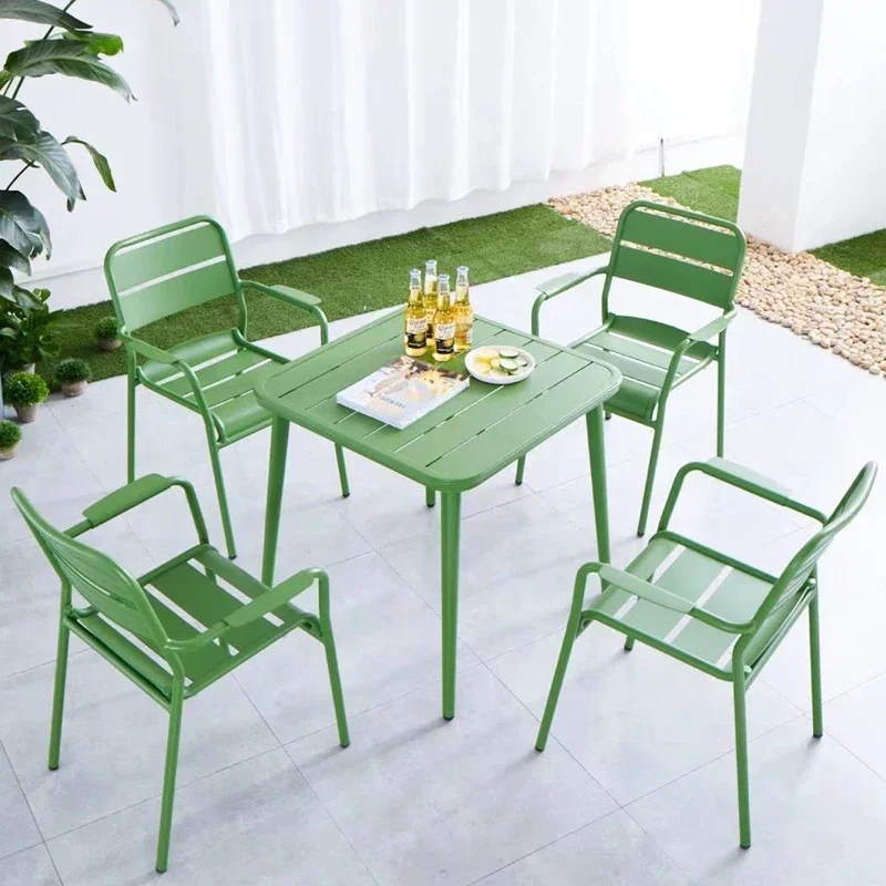 Outdoor tables and chairs Patio balcony Leisure outdoor waterproof sunscreen aluminum alloy set Tea table chair
