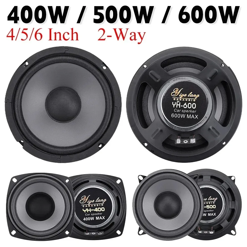 4/5/6 Inch Car Speakers 600W 2-Way Vehicle Door Auto Audio Music Stereo Subwoofer Full Range Frequency Automotive Speakers
