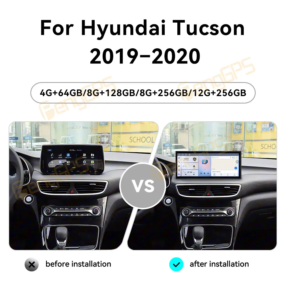 For Hyundai Tucson 2019–2020 Android Car Radio Multimedia Video Wireless Carplay Autoradio Stereo GPS Navigation Head Unit