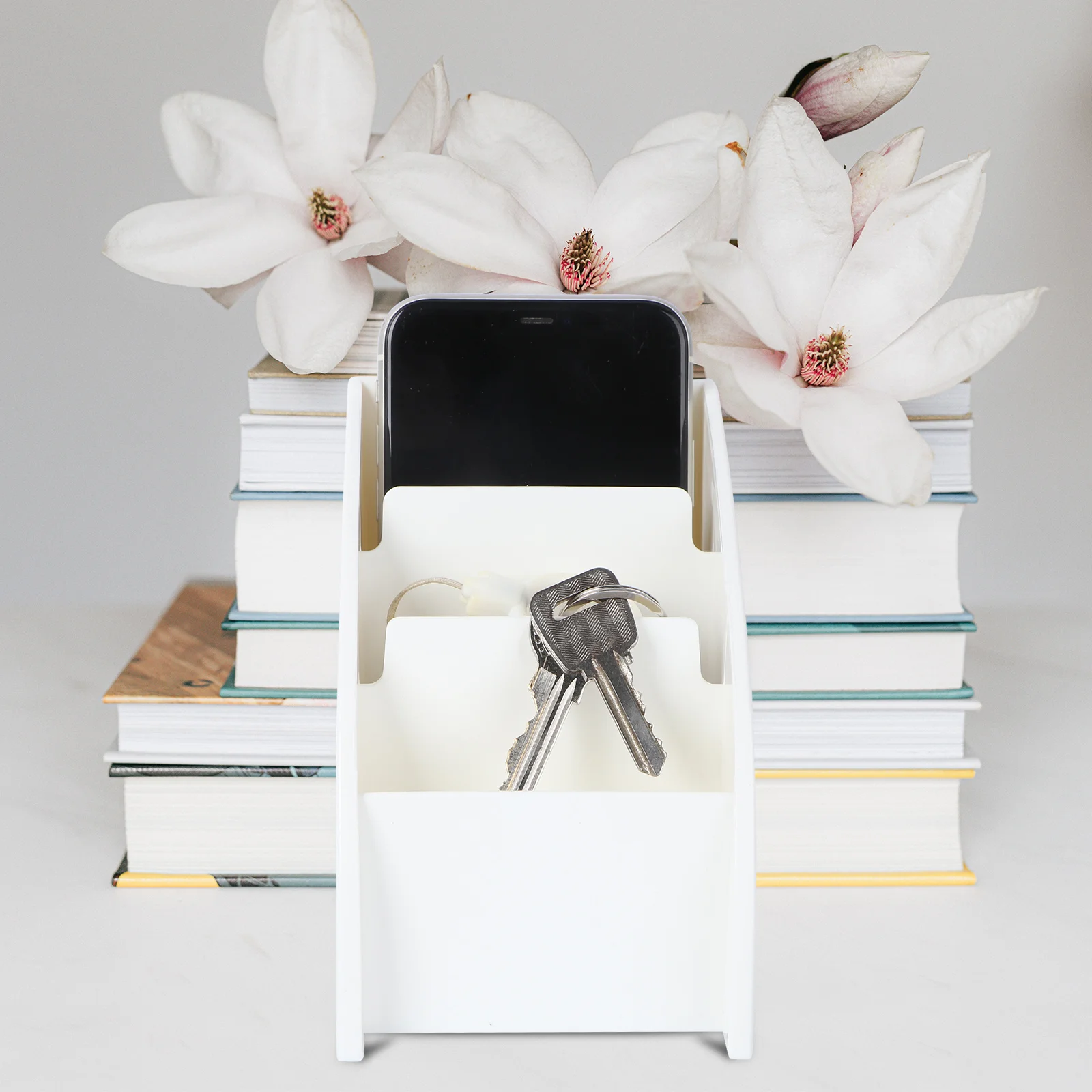 

2pcs Plastic Remote Control Storage Box Black White Desktop Organizer For Home Office Phone Stationery Pen Brush Holder File