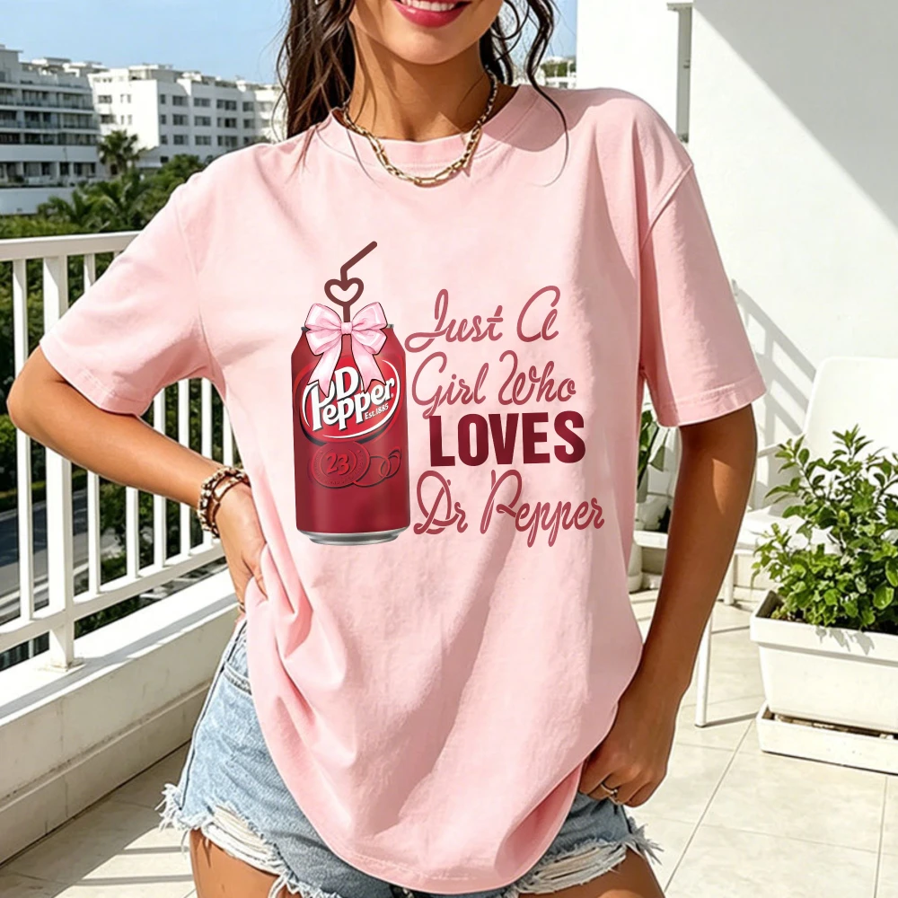 Camisetas Vintage con Estampado de Lata de Refresco Dr Pepper para Mujer, Diseño Retro Pop Art, Camiseta Transpirable de Verano Unisex, Ropa Urbana de Algodón