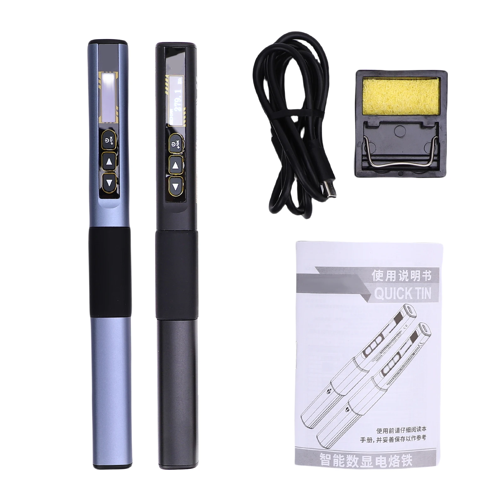 

Electric Soldering Iron 96W Fast Heating Adjustable Temp 100°C~450°C OLED Display Auto Shut-Off Type-C Charging Ceramic
