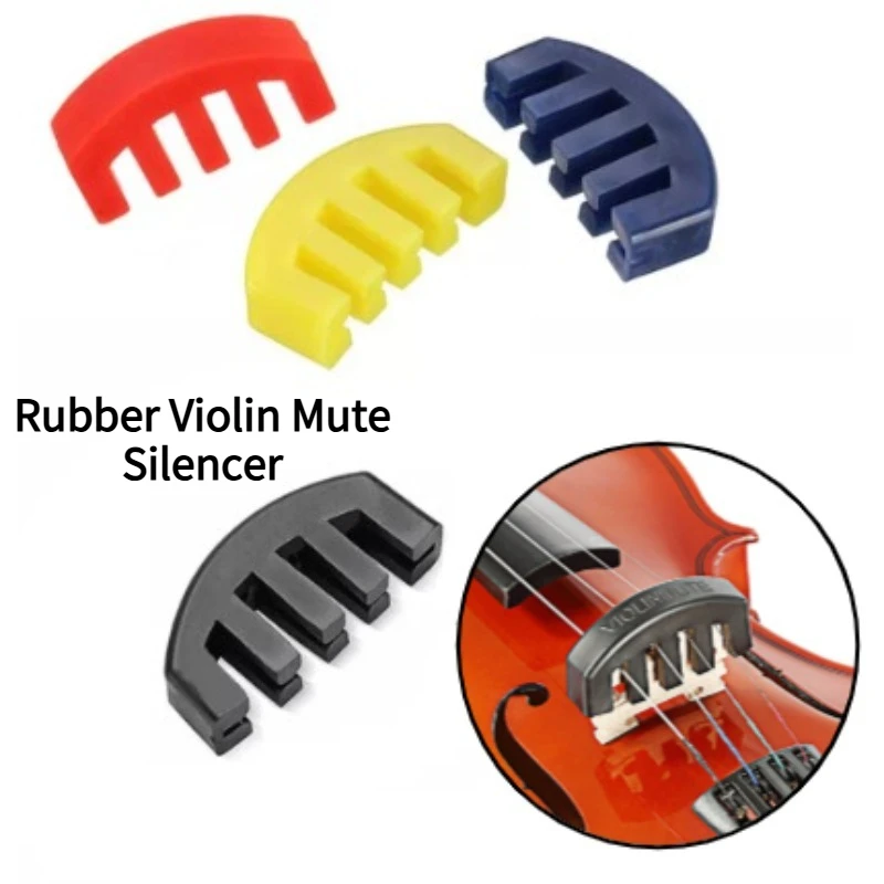 2pcs Violin Mute Part Rubber Violin Mute for 4/4 3/4 1/2 Violino Practice Accessories Colorful Rubber