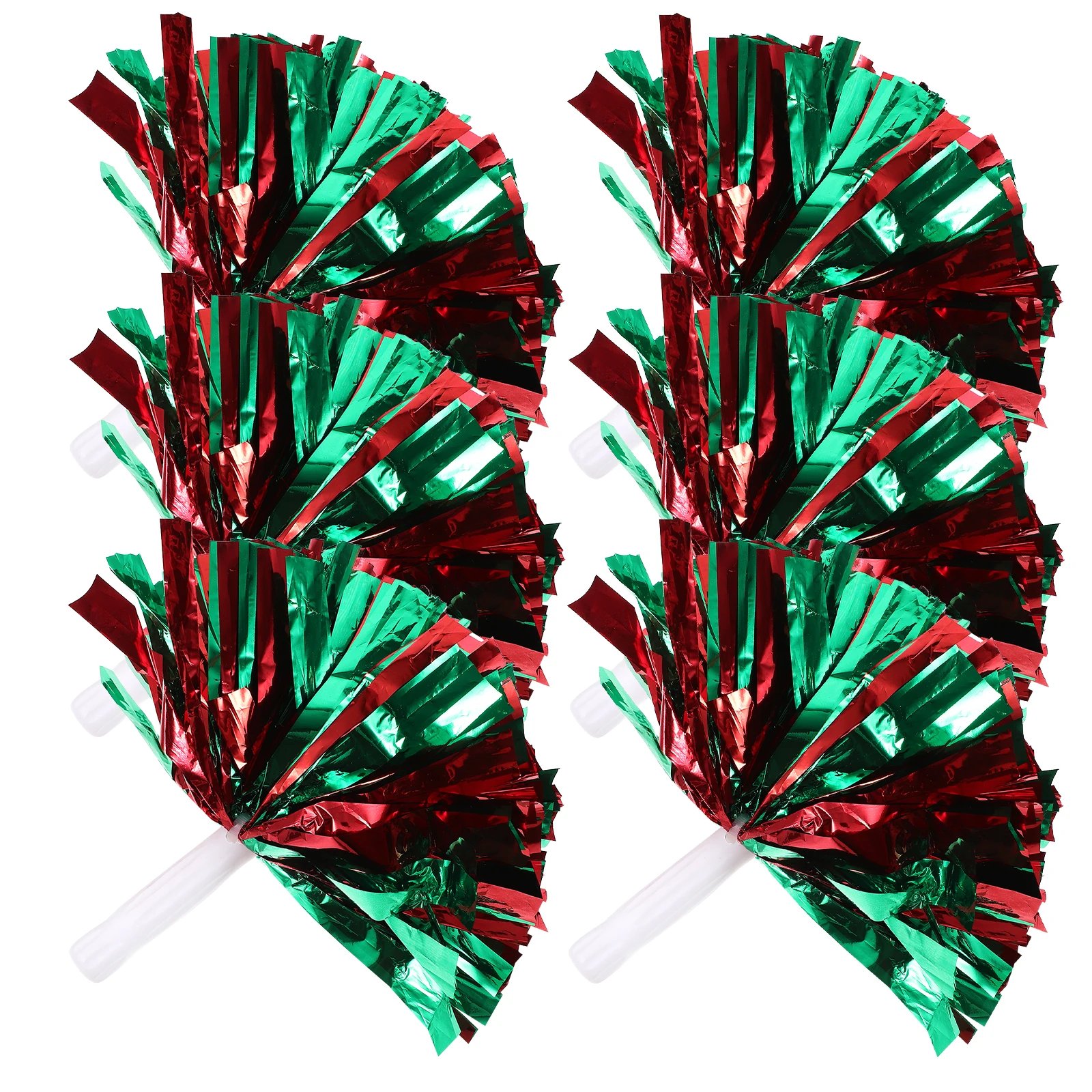 

6Pcs Compact Cheerleading Pompoms Eye-Catching Metallic Finish Ideal for Youth Teams School Events Parties Dance Competitions