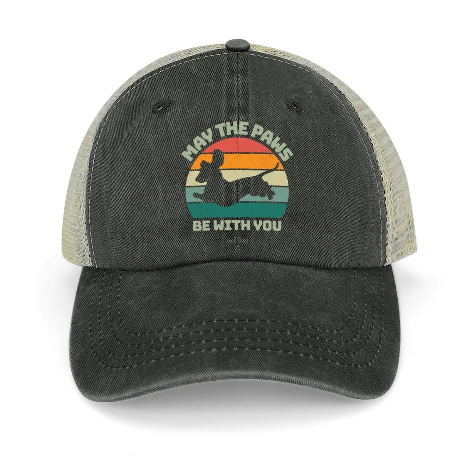 

May the Paws Be With You Parody (Dog Silhouette) Baseball Cap Beach Bag Golf Cap Military Tactical Cap sun caps For Men Women's