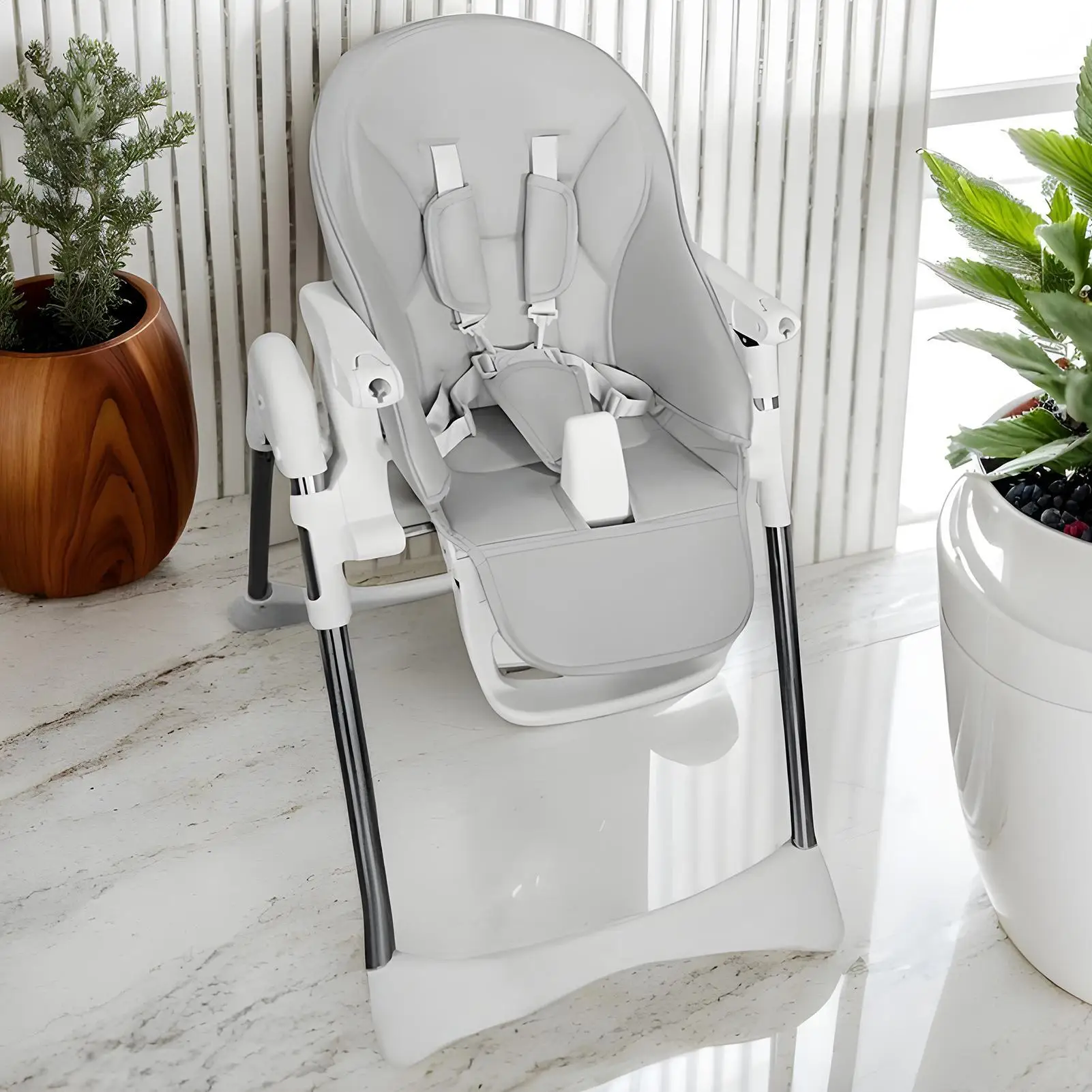 

PU Leather Shoulder Crotch PAD Safety Belt Baby Harness Baby High Chair Cushion Length Adjust For Feeding Dining Chair Safety