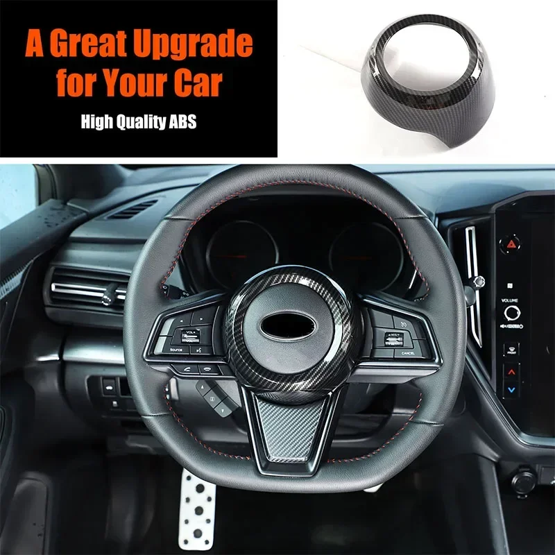 لسوبارو WRX 2022-2024 ABS ألياف الكربون سيارة السيارات عجلة القيادة القرن زر غطاء إطاري الكسوة الداخلية اكسسوارات السيارات