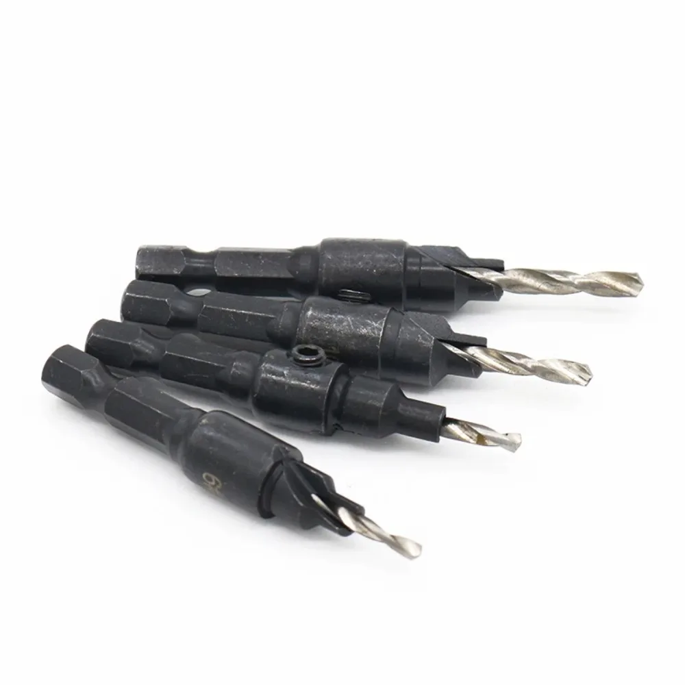 4 قطعة/المجموعة النجارة Tapper قضيب سداسية المسمار معزز الحفر مدبب ثقب الحفر ومنشار الأجهزة أداة مجموعة