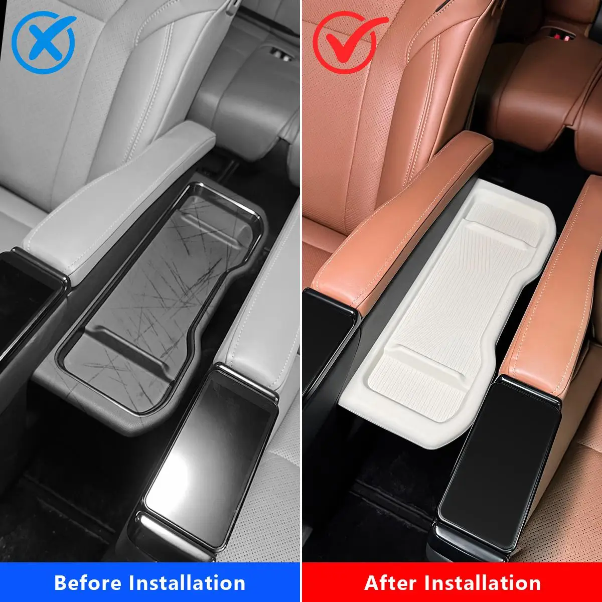 Car Table Silicone Mat for Toyota Alphard Vellfire 40 Series Second Row Seat Cup Holder Pad Cover Non-Slip Interior Accessories