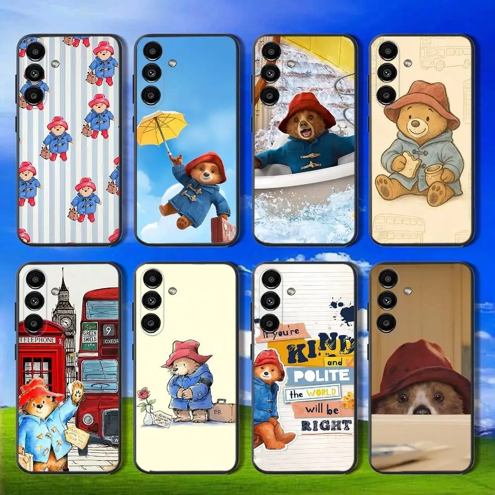 

P-Paddington Bear Cute Phone Case For Samsung Galaxy A13,A21s,A22,A31,A32,A52,A53,A71,A80,Soft Black Shell