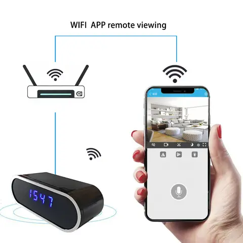 4KFHD 미니 카메라와 12개의 적외선 야간 투시등이 내장되어 WiFi 원격 보기 및 실내 동작 감지 기능을 지원합니다.