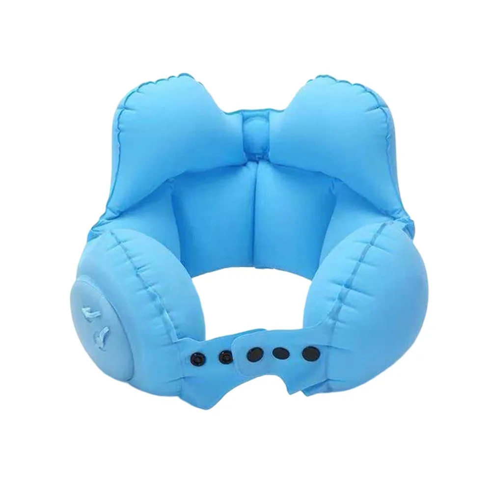 Adjustable Inflatable Neck Pillow Foldable Ergonomic Travel Pillow Relieve Neck Pressure Soft U Shaped Pillow for Long Flight