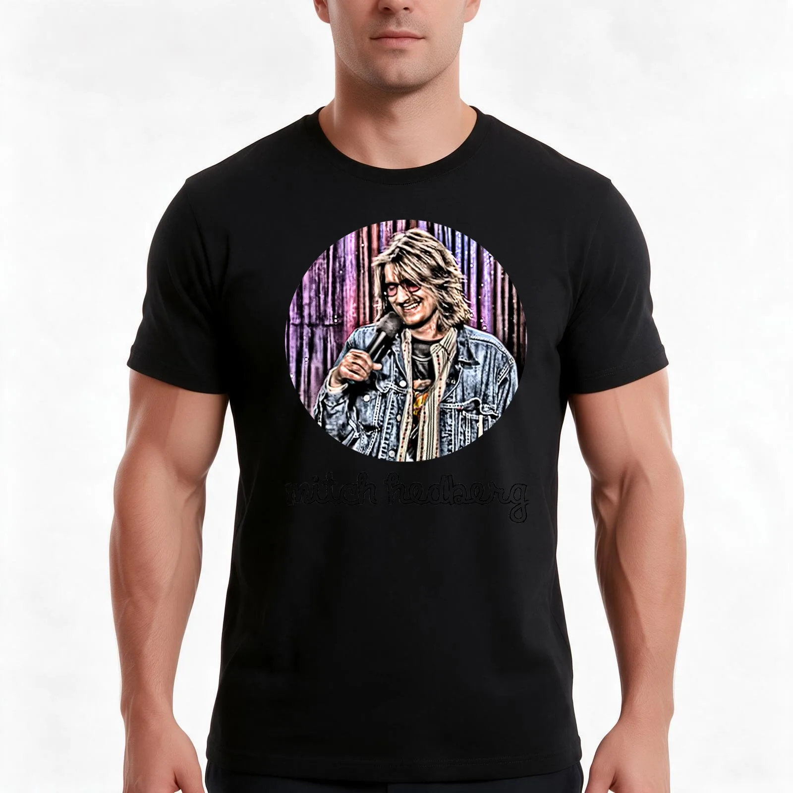 Mitch Hedberg portrait T-Shirt, Summer Casual Cotton Tee, Oversized Streetwear Tops, Vintage Graphic Print, Unisex Men Women