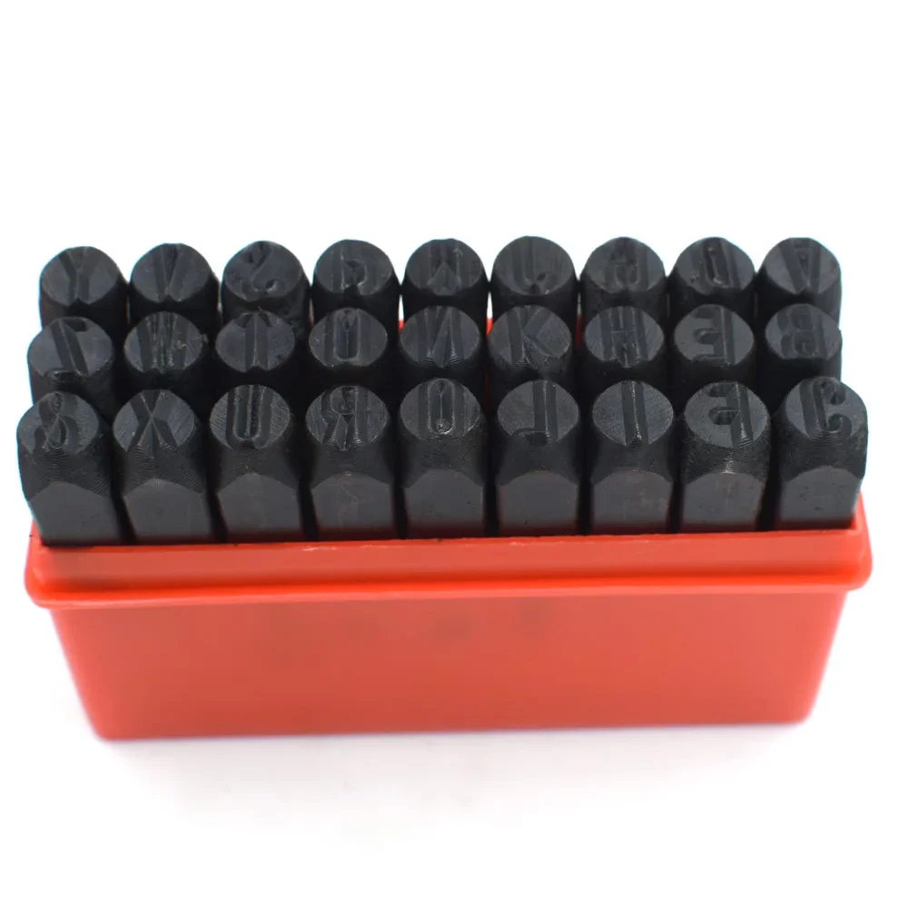 8mm nowe znaczki litery alfabetu numery dziurkacz zestaw drewno skóra dziurkacz stalowy narzędzie skóra Craft Stamp trwała jakość