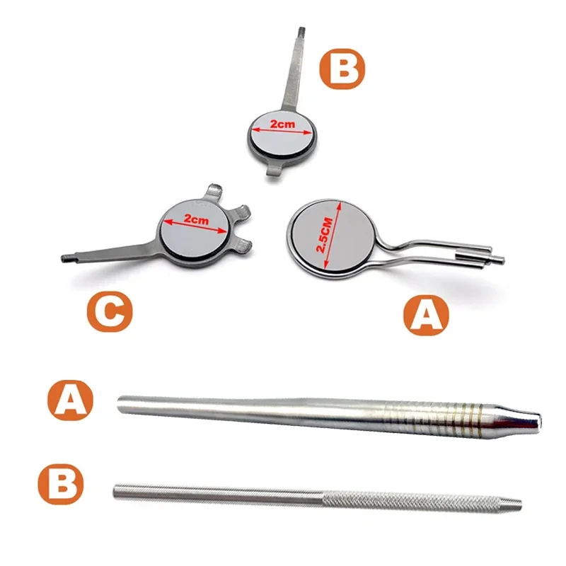 

Medical Grade Anti Fog Dental Mouth Mirror Rhodium Coated Double Sided Reusable Oral Reflector with Ergonomic Handle