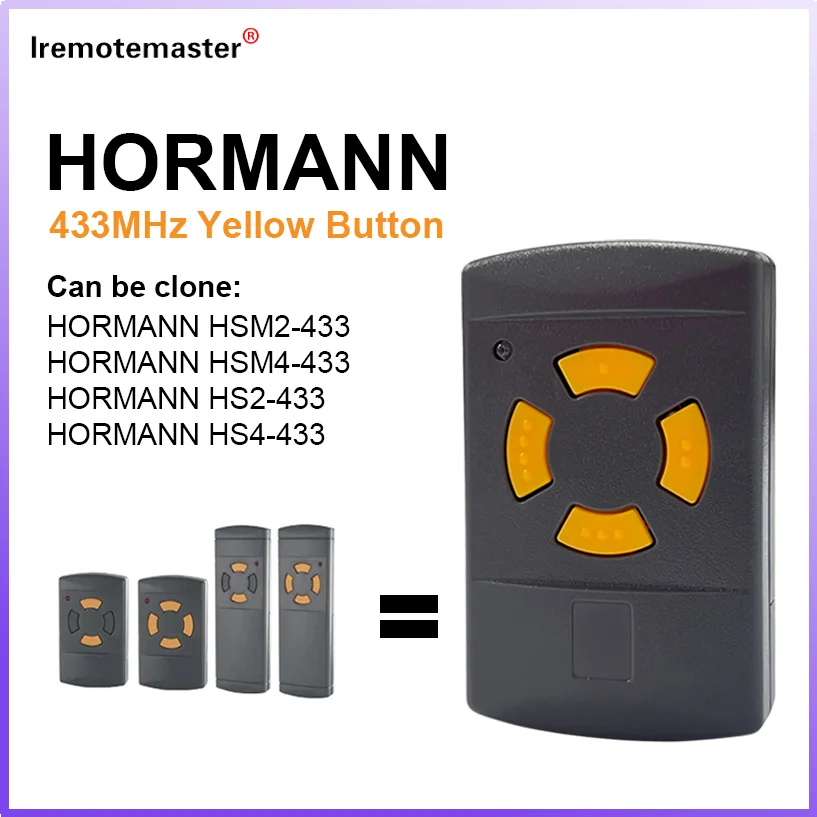 

For HORMANN HSM4 433.92MHZ Garage Remote Control Duplicator Fxied Code Clone HSM2 HS2 HS4 433.92MHz HSM2-433 HSM4-433 HS2-433