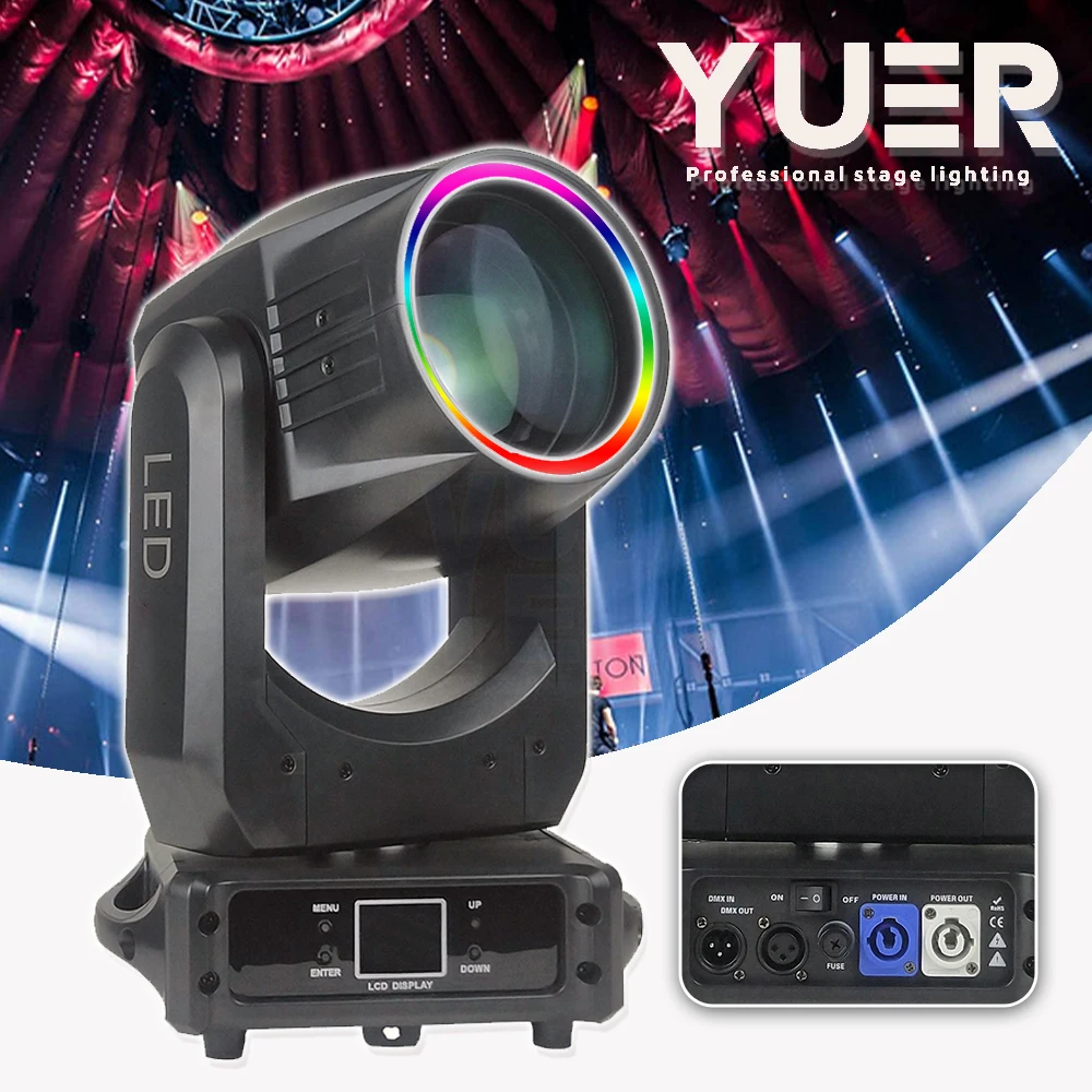 200W LED Module DJ stage moving head Rainbow Atomization effect high brightness LCD Display DMX Sound Auto for Disco party show