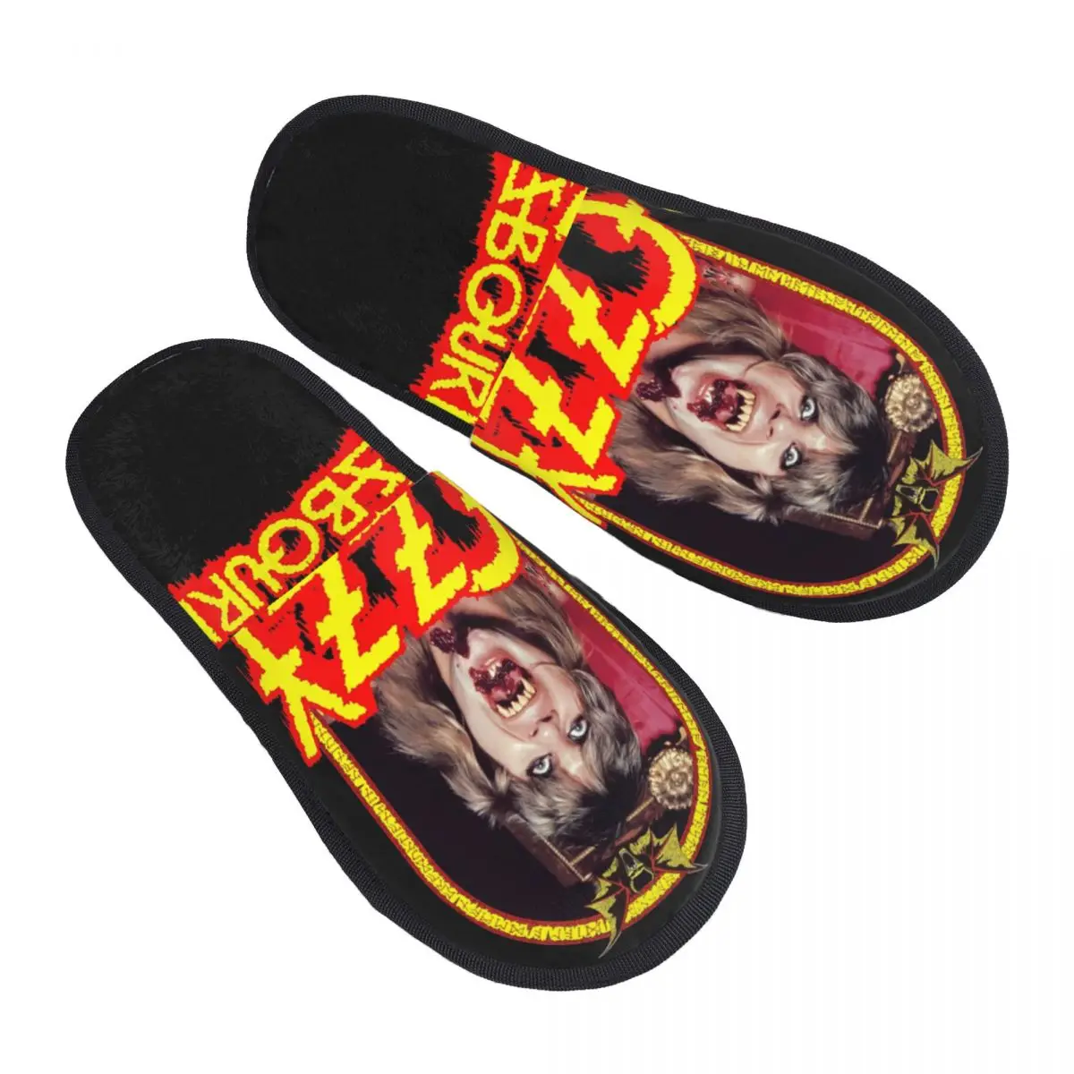 Ozzy O-Chinelo personalizado com chinelos de espuma de memória para mulheres, rock britânico, heavy metal, cantor, confortável, spa, casa sapatos, Ozzy