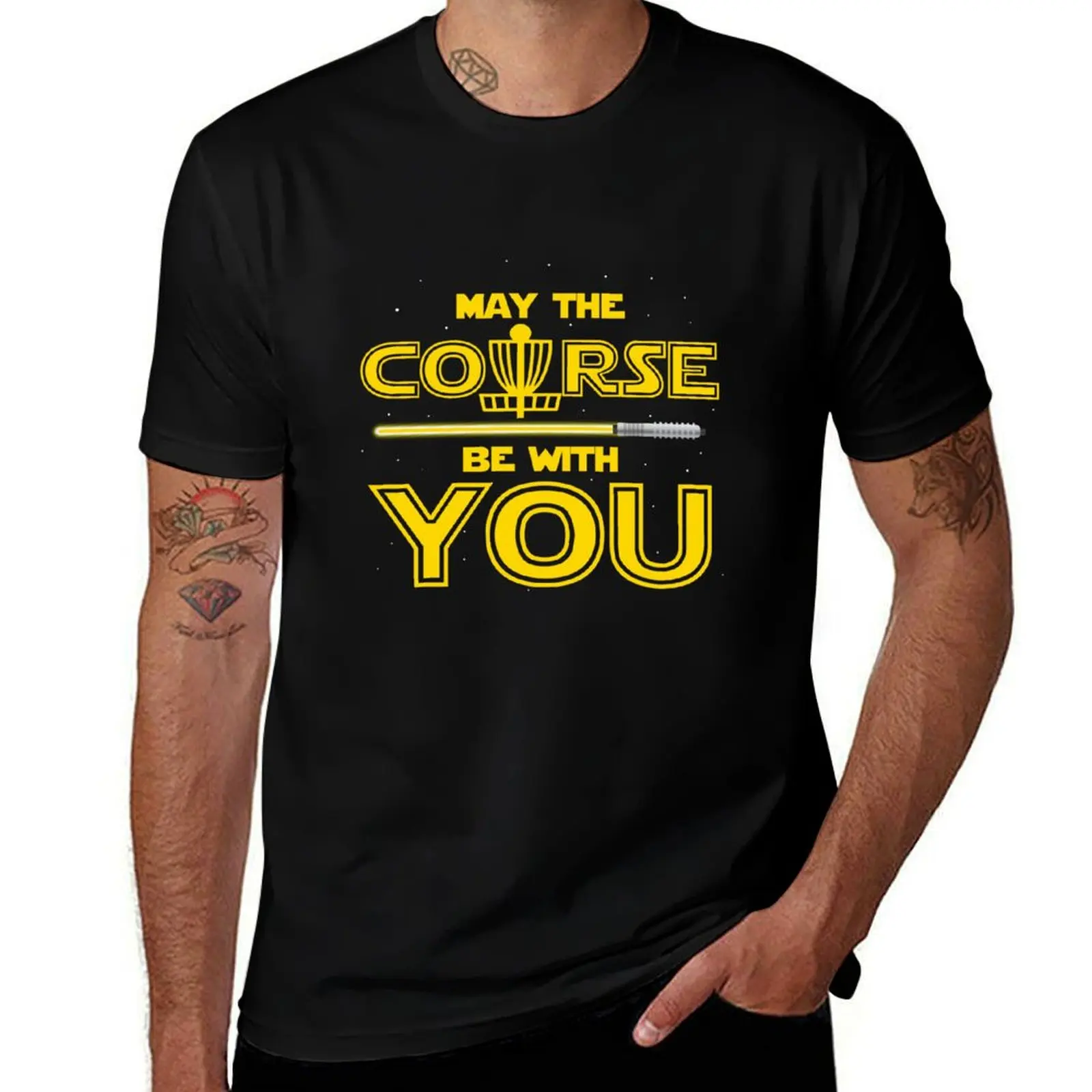 

Discgolf Frisbee May The Corse Be With You Discgolfer T-Shirt summer 2025 man t shirt cute tops slim fit t shirts for men