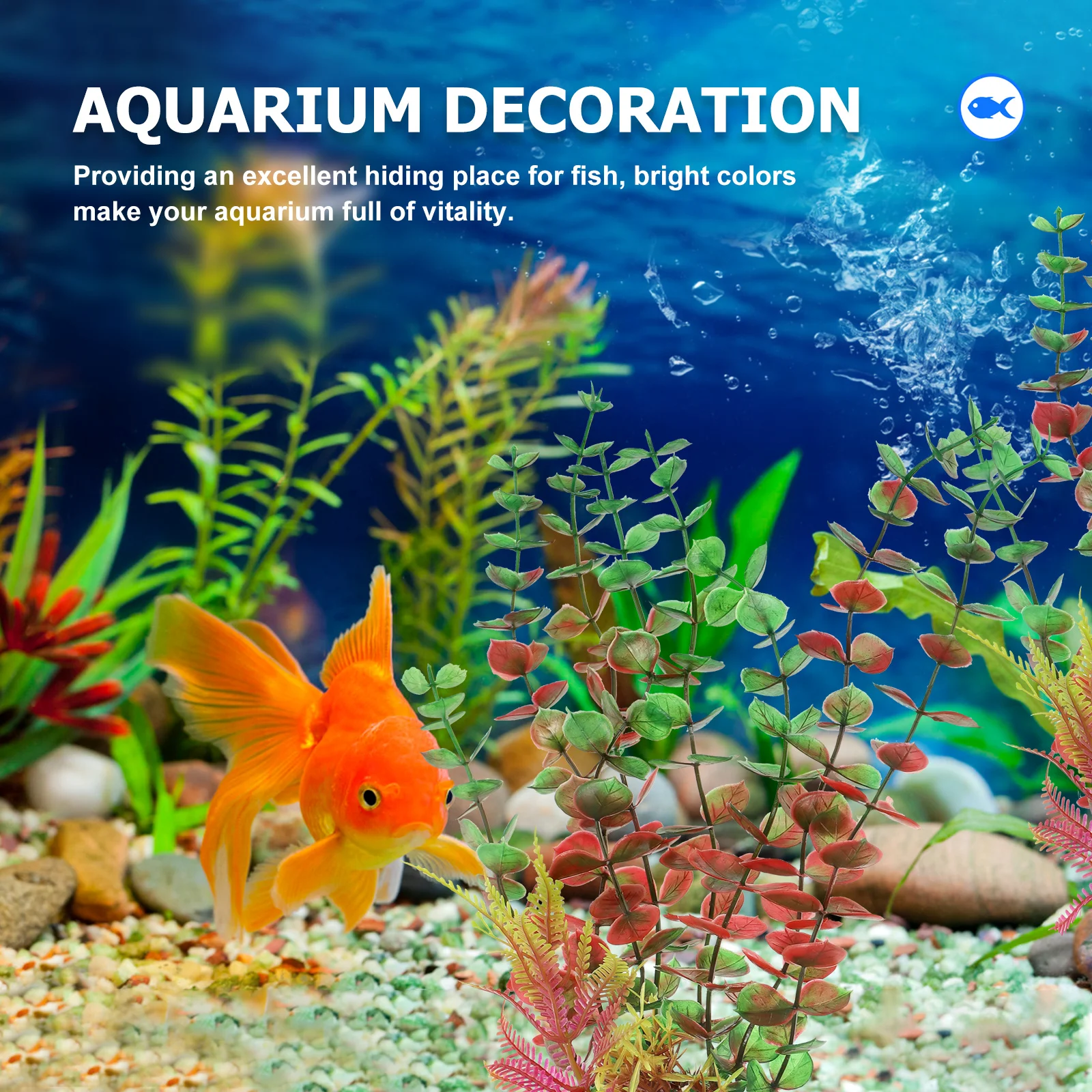 

2Pcs Aquarium Plant Artificial Fish Tank Decoration Replaceable Wear Resistant Fish Tank Accessories Vivid Aquarium Grass