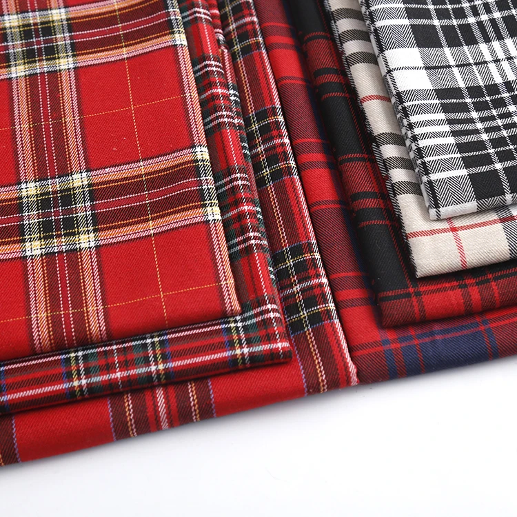 new145x50cm  Plaid Polyester Ripstop Fabric Making Jacket Pleated Short Skirt Dress Cloth 280g/m