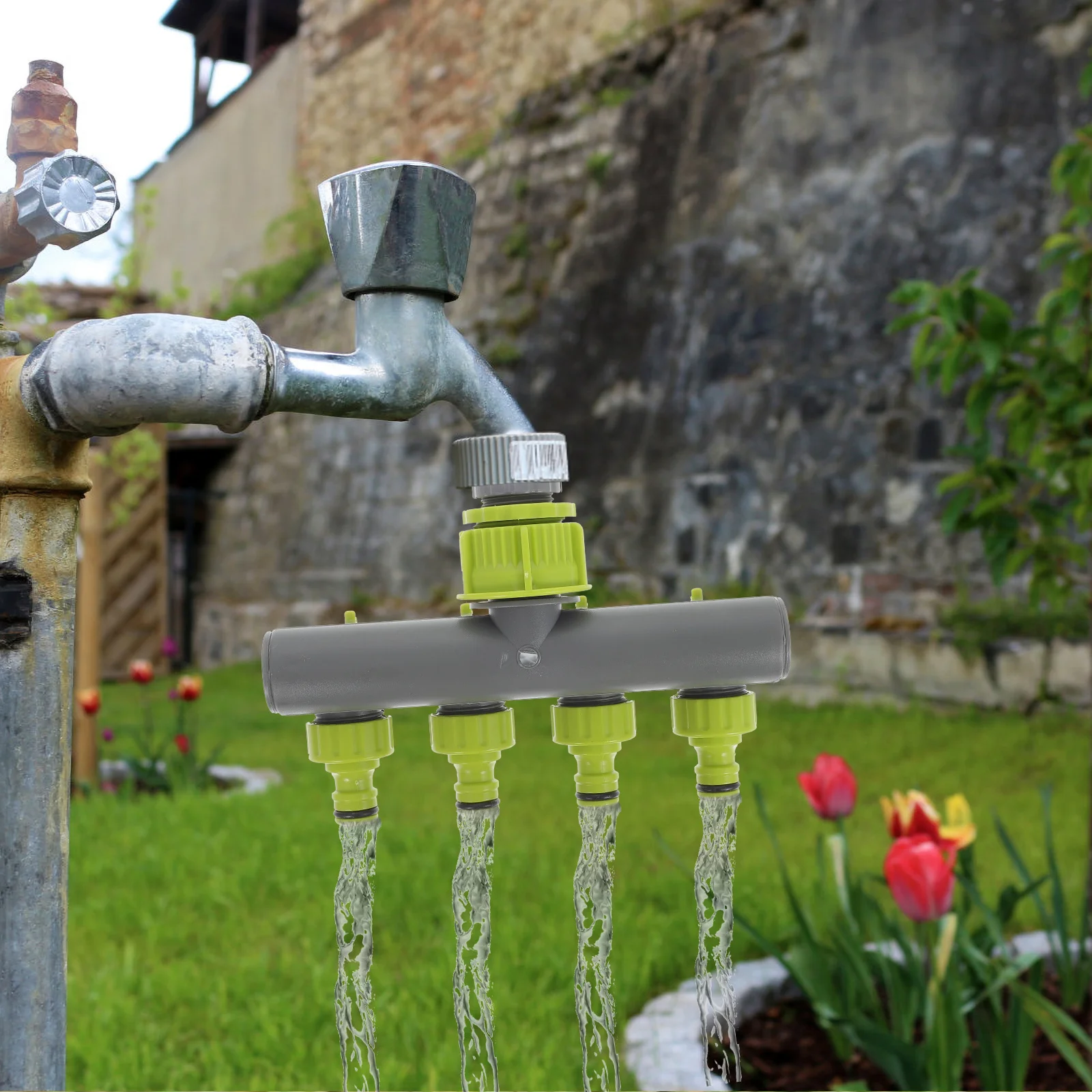 

Garden Hose Splitter Heavy Duty Plastic Water Separator Abs Anti-Leakage Manifold For Home Garden Irrigation