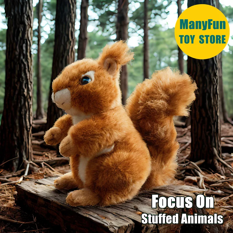 Squirrel Plush Toy Tamias Plushie Lifelike Chipmunk Stuffed Animal Red Squirrel Simulation Doll Toy Kids Gift Collectors