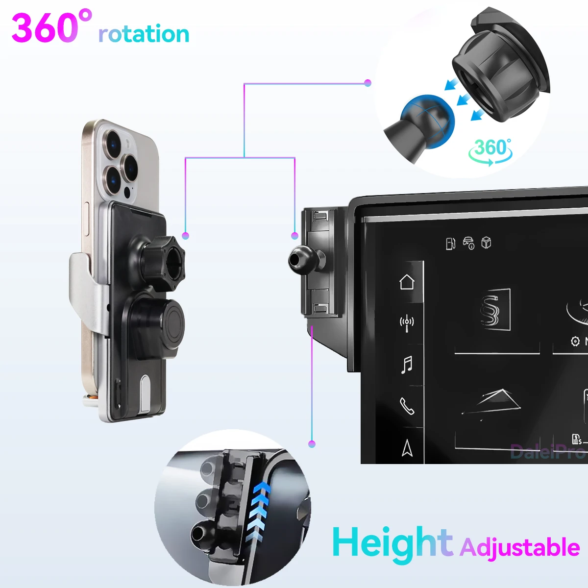 Für Volvo XC60 XC90 S90 2026 Auto-Handyhalterung, Bildschirm-Fixierbasis, OEM-Clip-On-Design 2-in-1 Handyhalterung & Basis-Kit Zubehör – Detail 6