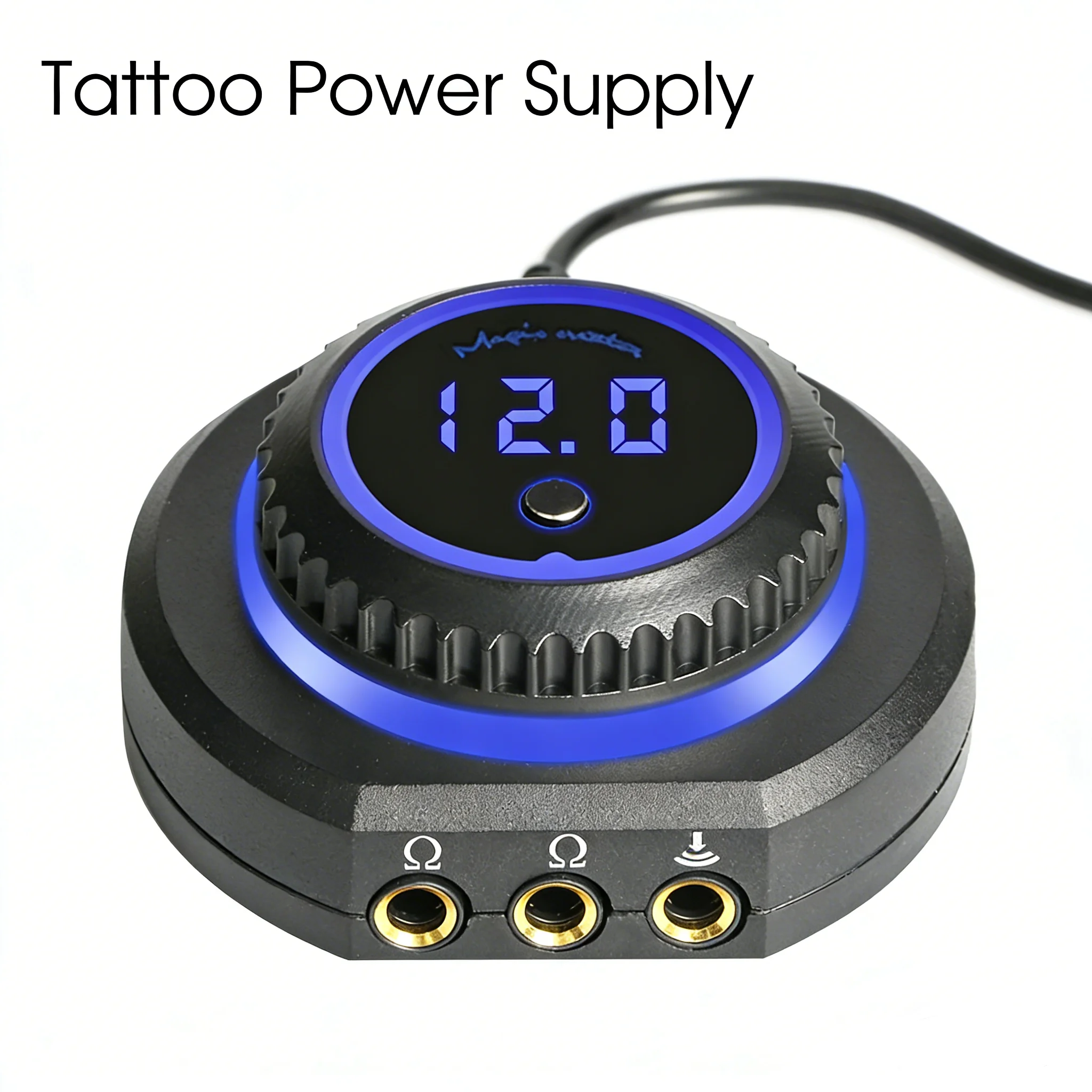 Magician 3 Tattoo Power Supply LED Display Anti-Slip Base Dual Output Rotatable Knob  for Coil & Rotary Tattoo Machines Pen