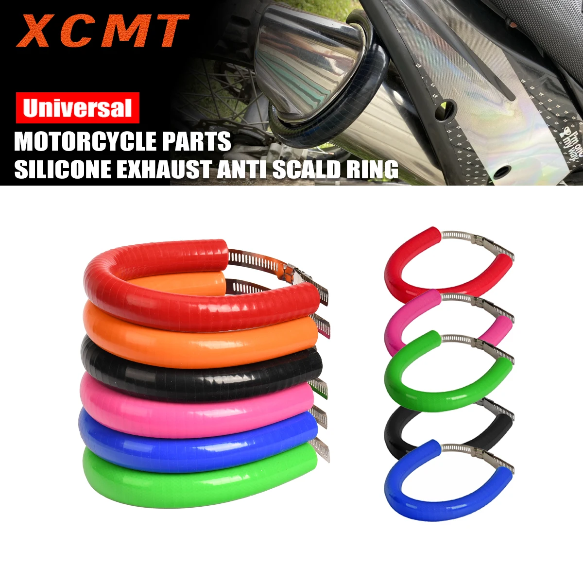 Motorcycle Universal Silicone Exhaust Anti Scald Protection Ring For KTM Yamaha Honda Kawasaki Suzuki 250 350 450 525 600