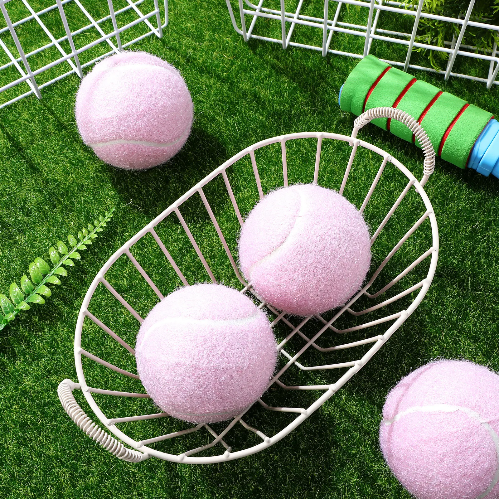 

6Pcs Pink Beginner Tennis Balls Elastic Soft Rubber Playground Training Balls for Youth Practice Starter Play