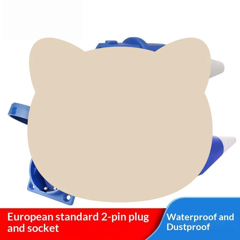 16A 2 Pin Industrial Plug Socket 220-240V Weatherproof Electrical Connector IP44 2P+E 6H Wall Mount For Outdoor Power Use