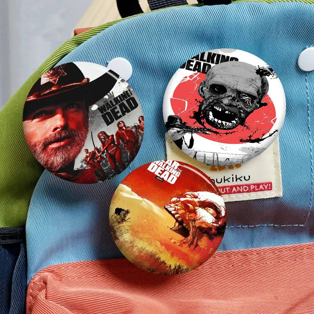 Pin de botón suave The Walking Dead, insignia redonda de Metal, piezas de Pin de solapa, regalo, joyería para amigos y niños
