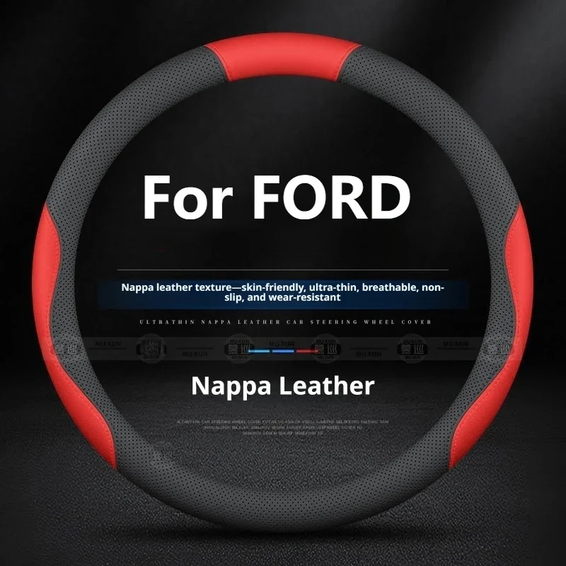 Sport Style Steering Cover For FORD F-150 Explorer Edge Escape Ranger Expedition 15 Inch Premium Touch Car Interior Accessories
