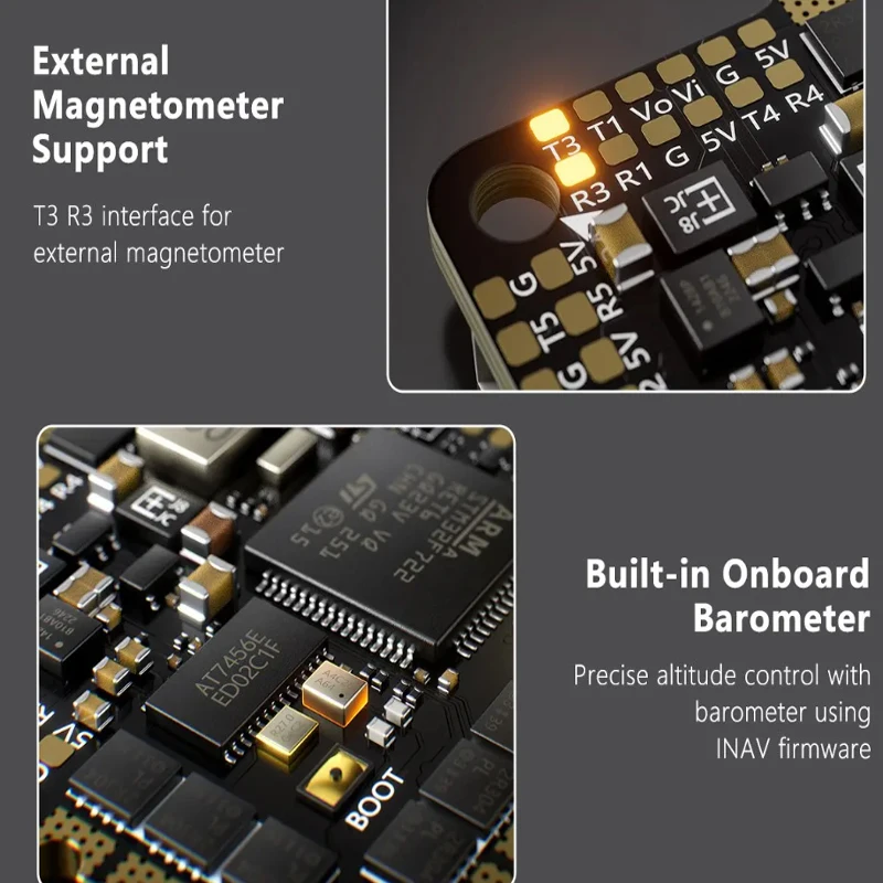 GEPRC TAKER F722 45A 32 bits AIO contrôle de vol bêtaflght INAV/ESC Buzzer 16 mo boîte noire 32 bits enregistrement d'analyse de données pour modèle Rc