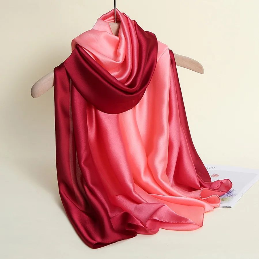 Summer New Arrival Fashion Chiffon Scarves Gradient Colors Georgette Female Silk Scarves 90*180cm Long Gauze Chiffon Scarf