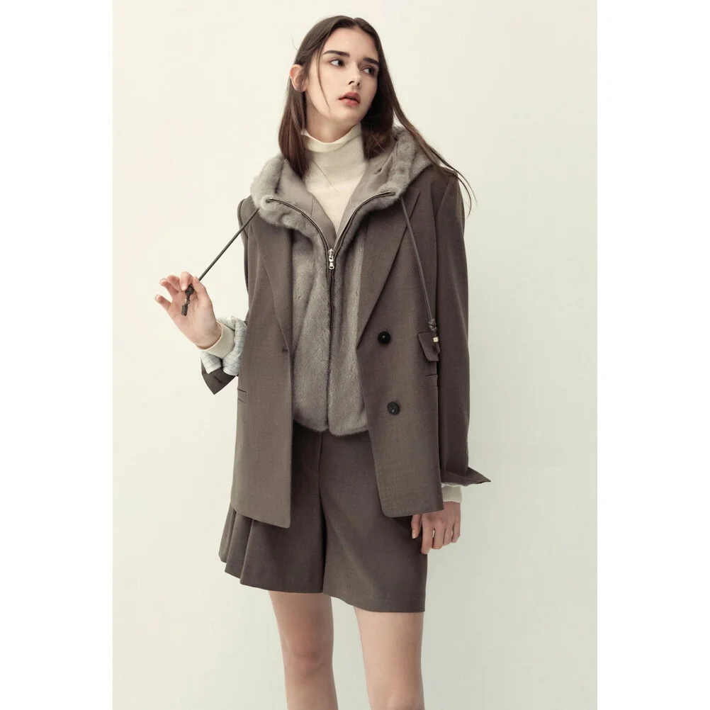 Koreanische Sle Maßgeschneiderte Anzug Jaet Abnehmbare Kragen Pendeln Vielseitig Top Mantel frauen Businwear Reine Offline Ss