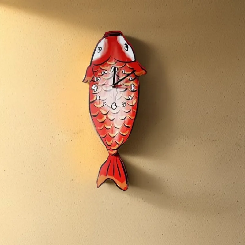 

Милые простые настенные часы с качающимся хвостом, часы с кои, декоративные настенные часы премиум-класса