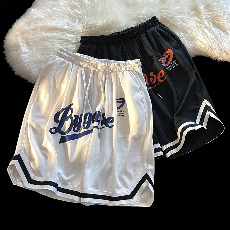 

Мужские летние тонкие спортивные штаны American Sle Boxing orts, модные свободные повседневные баскетбольные брюки с пятью четвертью, прямой крой