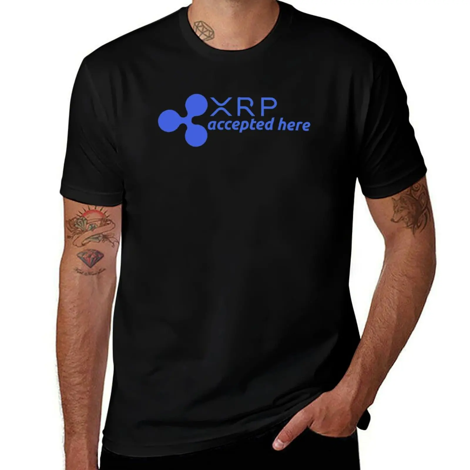 XRP Accepted Here - Cryptocurrency T-Shirt Stain Resistant Casual Tee