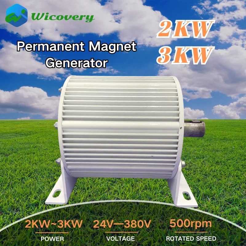 2kw 3kw PMG Wind Turbine Generator 48V 96V 110V 500Rpm DC Power Magnetic Dynamo Water Turbine Hydro Alternator Free Energy