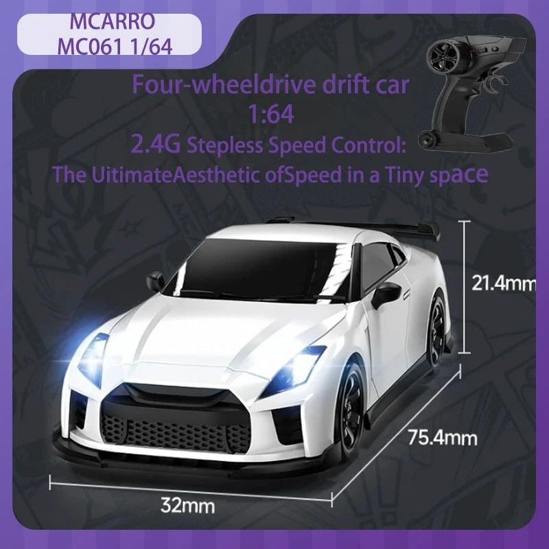 

Радиоуправляемые автомобили Mcarro Mc061 1/64, мини-настольный уровень, 4WD, дрифт-автомобиль, 2,4 высокоскоростной дрифт, полупропорциональный рулевой гоночный автомобиль, радиоуправляемый автомобиль