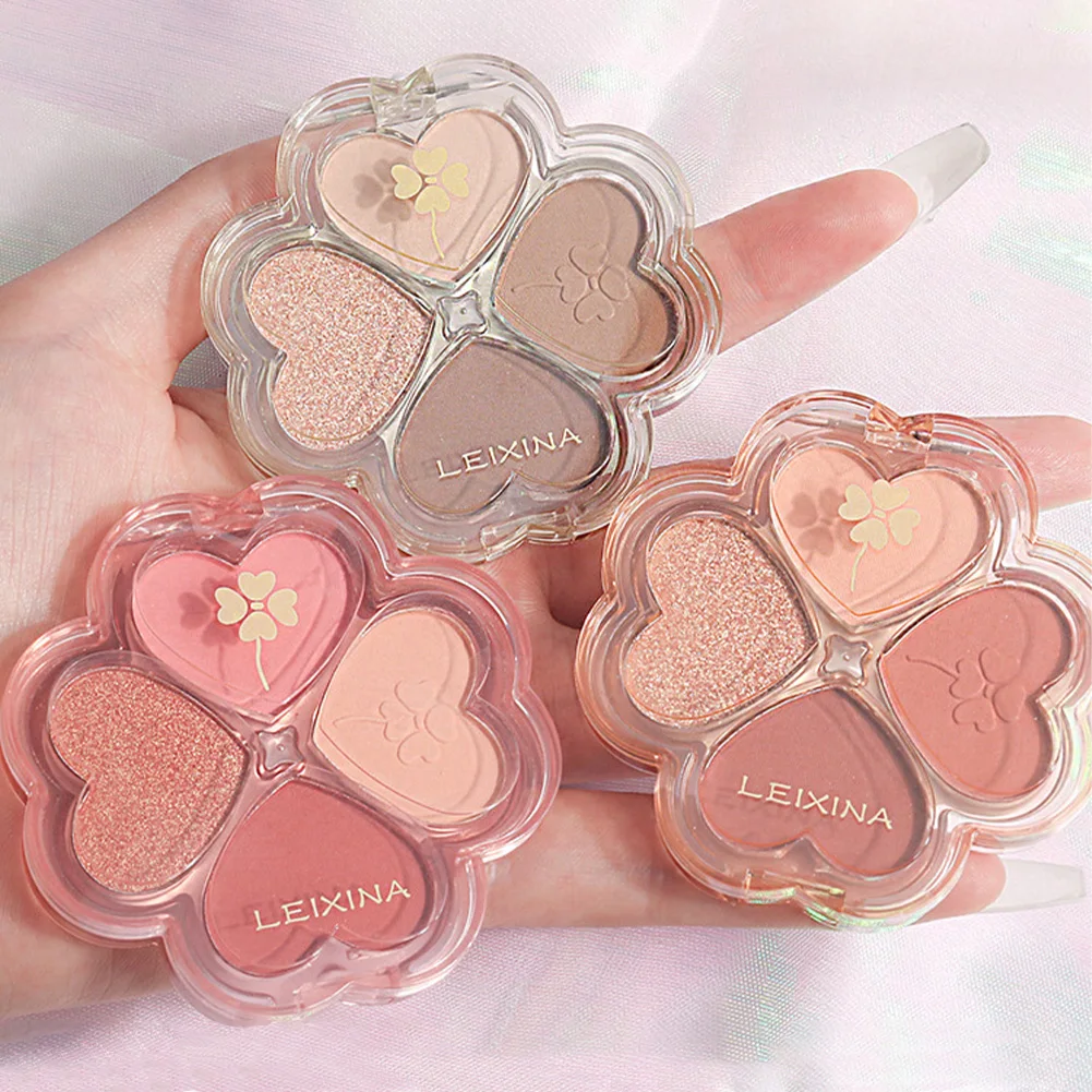 พาเลตต์อายแชโดว์4สีเครื่องสำอางพาเลทอายแชโดว์แวววาวระยิบระยับอายแชโดว์สไตล์เกาหลี