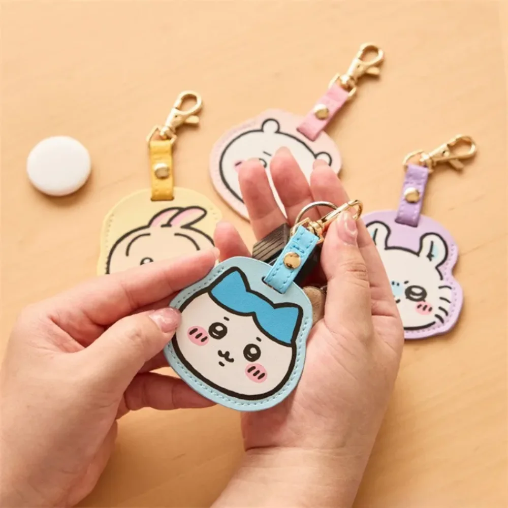 Chiikawa Access Control Card Cover Keychain PU Leather Anime Hachiware Usagi Sensing ic Card Elevator Card Protective Sleeve