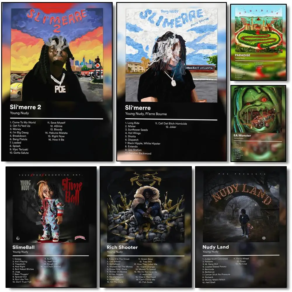 Trap Rap Y-Young Nudy Poster Modern Aesthetic Wall Art | Stylish Bedroom Home Decor & Unique Gift Ideas