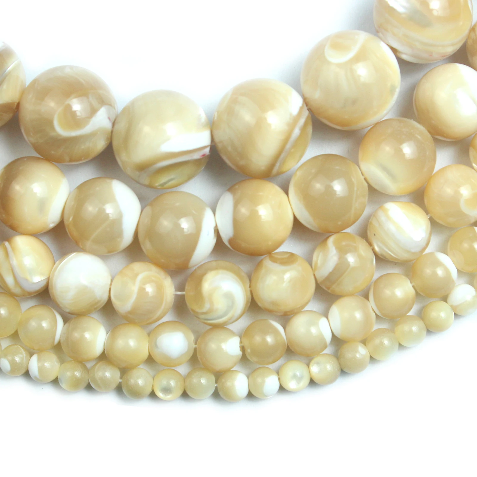 Natural Brown Trochidae Round Beads Gastropoda Sea Shell 4 5 6 8 10 12mm DIY Charm Beads for Women Jewelry Making Earrings