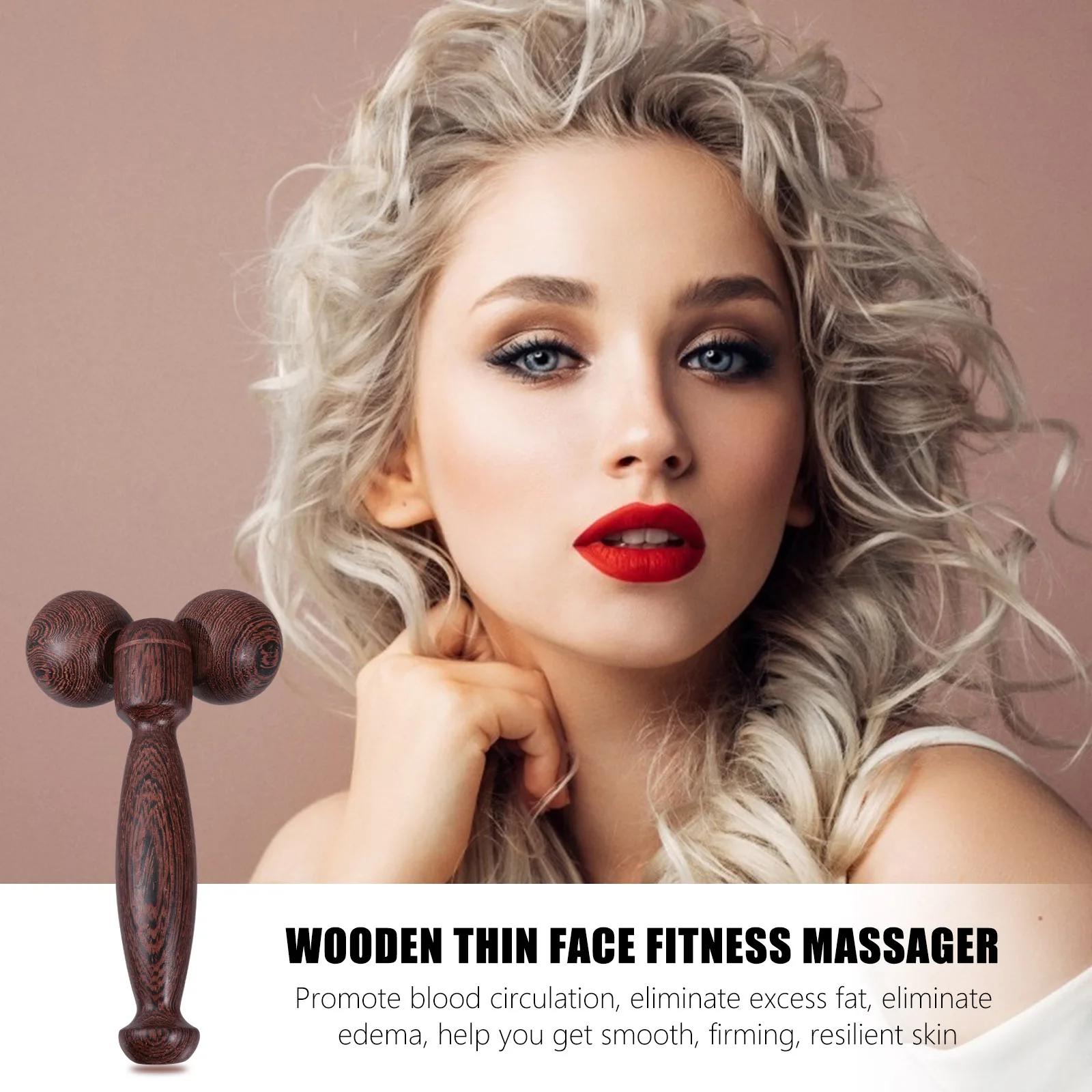 

Wood Massager Large Size Face Slimming Tool Ergonomic Design Portable Roller Body Massage Promoting Circulation Tightening
