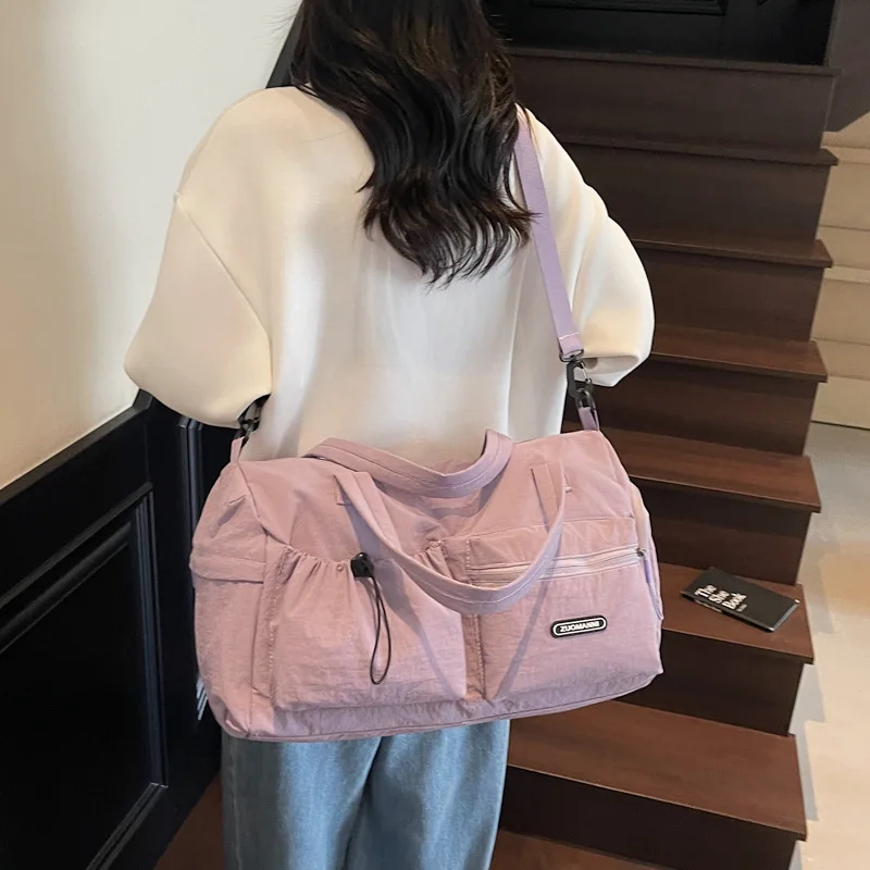 Multi-functional Large Diaper Bag INS Simplicity Solid Color Maternity Sports Short Travel Organizer Bag Spacious Carryall Bag