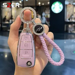 Fashion TPU Car Key Case Cover For Ford Ranger C-Max S-Max Focus Galaxy Mondeo Transit Tourneo Custom Auto Key Holder Keychain