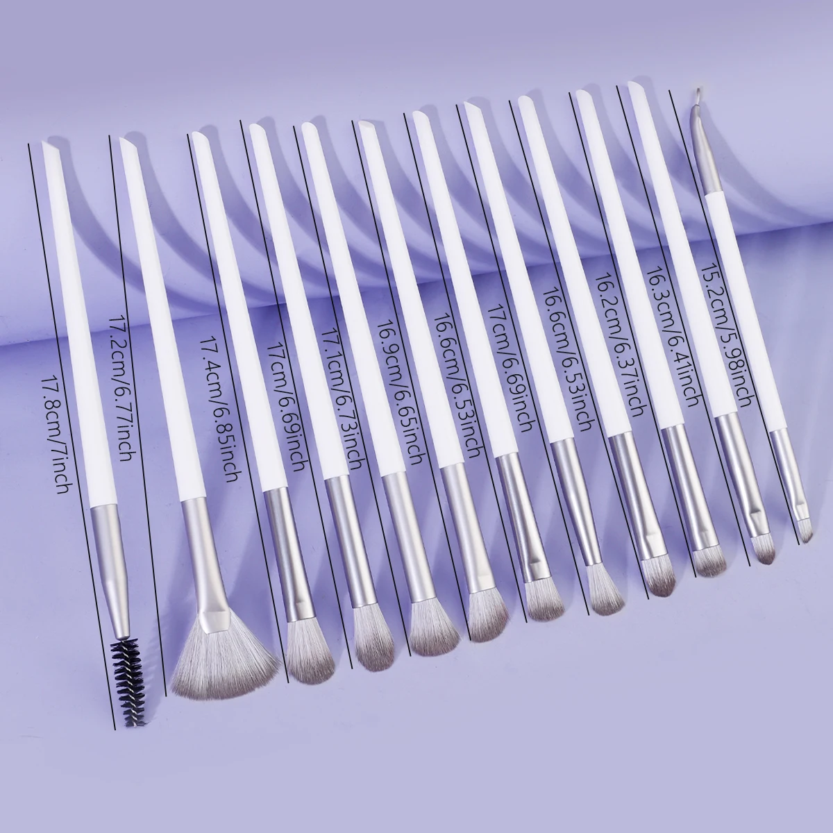 12pcs Eye Detail Makeup Brushes Pony Hair Precision Eye Shadow Lying Silkworm Brightening Eyeliner Applicator Small